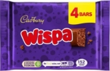 Cadbury Wispa Chocolate Bar, Smooth & Creamy Aerated Milk Chocolate, 4 x 27.9 g £1.27 SS