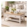Caldecott 2 Drawer Coffee Table – Light Oak/Stone Grey