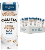 Califia Farms Extra Creamy Oat – Lactose Free, Dairy Free, No Added Sugar, Vegan, Free From Plant Based Drinks (8 x 1L)