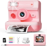 CalineGam Kids Camera Instant Print, 1080P HD Instant Print Camera for Kids with 32GB Card & 3 Rolls Paper, Dual-Lens Selfie Digital Toy, Christmas Birthday Gifts for Girls and Boys Age 3-12