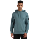 Calvin Klein Mens Badge Hoodie XXS – Blue North Atlantic
