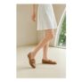 Camel MODISHION Elegant PU Loafers with Crystal Buckle