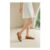 Camel MODISHION Elegant PU Loafers with Crystal Buckle