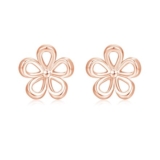 Cangall Rose Gold Flower Stud Earrings with Cubic Zirconia