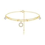 Cangall Sterling Silver Womens Anklet, Adjustable Chain