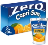 Capri-Sun Zero Orange Kids Juice Drink (8 x 200ml), No Added Sugar – Made with Real Fruit Juice – No Preservatives, Artificial Colours, or Flavours – Vegan, Gluten Free