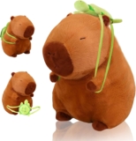 Capybara Plush Toy 23 CM Plush Pillow Capybara Teddy with Turtle Backpack Cartoon Stuffed Animal Birthday capybara Gifts for Girls Boys Cute Doll Teddy Plush Toys for Kids Adults Animal Lovers