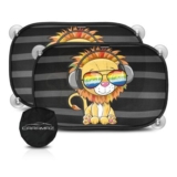 Car Window Shades for Baby, UV Protection, Lion Design, 2-Pack