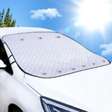Car Windscreen Cover, Windscreen Sun Shade, 9 Magnet, Block UV Rays in Summer/Protects Glass in Winter, Heavy Duty Thickened Protective Windshield Cover for Car, SUV