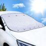Car Windscreen Cover, Windscreen Sun Shade, 9 Magnet, Block UV Rays in Summer/Protects Glass in Winter, Heavy Duty Thickened Protective Windshield Cover for Car, SUV