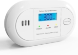Carbon Monoxide Detector with LCD Display,CO Alarms Replaceable Battery Powered,10 Year Sensor Life Portable CO Detectors for Travel,1 PCS