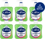 Carex 2 Hour Protection Antibacterial Aloe Vera Hand Wash, Added Natural Moisturisers, Gentle & Protects Hands, Bulk Buy, Pack of 6 x 250ml