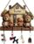 Cartoon Bear Key Holder for Wall Mount, 2D Animal Wooden Towel Key Hooks Coat Hanger with 4 Hooks, Cute Bear Wall Decorative Rack for Living Room Entryway Hallway Farmhouse