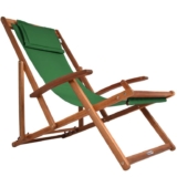 Casaria Green Deck Chair ( Acacia Hard Wood / Upto 160KG )