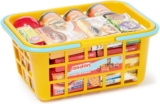 Casdon 62801.AMA002 Colourful Toy Shopping Basket for Children Aged 2 Comes with Miniature Versions of Popular Branded Foods, Yellow
