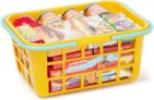Casdon 62801.AMA002 Colourful Toy Shopping Basket for Children Aged 2 Comes with Miniature Versions of Popular Branded Foods, Yellow