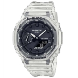 Casio Gents 48.00mm G-Shock Quartz Watch with Black Digital dial and Clear Plastic/Resin Bracelet Strap GA-2100SKE-7AER