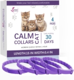 Cat Calming Pheromone Collar for Aggression – Safe & Adjustable – Anxiety and Stress Relief for Medium/Large Kittens,Adjustable & Waterproof, 4-Pack. (Purple)