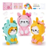 Cat Crochet Kit for Beginners with Video Tutorial (Unicorn)