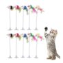 Cat Teaser Toys Set Feather Wands Mice Suction Cup Rods