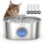 Cat Water Fountain for Drinking 2.2L Large Capacity, Ultra Quiet Pump, 360 Water Circulation, Dual Water Outlets, Easy to Clean, 304 Stainless Steel, Includes 4 Replacement Filters