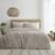 Catherine Lansfield Bedding Seersucker Double Duvet Cover Set with Pillowcases Natural