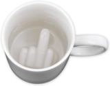 Ceramic Middle Finger Coffee Cup 350ml 11.8oz Funny Coffee Mug Novelty Gift Tea Cup with Middle Finger – White