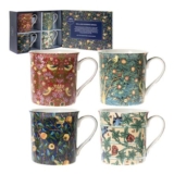 Ceramic Mug William Morris Set of 4-12x8x9 Cm