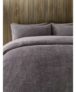 Charcoal Grey Plain Teddy Finish Single Duvet Set (free C&C)