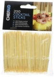 Chef Aid Cocktail Sticks, Pack of 200 Stick perfect for Buffets and Cocktails use, Each cocktails stick measures 8 cm
