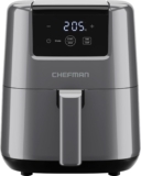 Chefman 2L Mini Air Fryer Digital Space-Saving Compact Air Fryer with Nonstick and Dishwasher Safe Basket, Quick & Easy Meals in Minutes, Features Digital Timer and Shake Reminder Grey