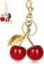 Cherry Bag Charm, Cherry Car Keychain for Women, Versatile Key Ring Sparkling Purse Charms Pendant for Handbag Wallet Car Phone