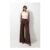 Chocolate Denim Wide-Leg Trousers