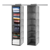 Chostky 2-Pack Hanging Wardrobe Organiser with 6 Shelves