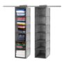 Chostky 2-Pack Hanging Wardrobe Organiser with 6 Shelves