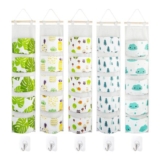 Chostky 5-Piece Wall Hanging Storage Bag with 5 Hooks