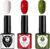 Christmas Gel Nail Polish Set, 3 Colours Green Red White Gel Polish Set Soak Off UV/LED Manicure for Women Nail Art Salon DIY Home