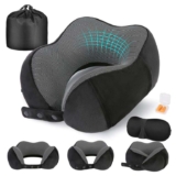 Cirorld Travel Neck Pillow, Airplane Memory Foam Travel Neck Pillow With Ear Plugs, Eye Mask, Carry Bag Various Colours – Sold By Cirold/FBA