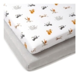 Clair De Lune Jungle Dream 2 Pack Fitted Cot Bed Sheets – 140 X 70 Cm