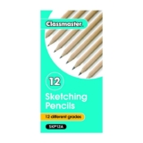 Classmaster 12-Piece Graphite Sketching Pencil Set (4H to 6B) Hexagonal Pre-Sharpened Pencils, Break-Resistant Lead, Ideal for Drawing