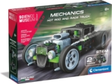 Clementoni- Science Museum Mechanics: Hot Rod & Rocket Truck Building Set, 2 Models in 1, Moving Gears, STEM Learning Toy for Kids (8 years)