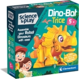Clementoni- Science & Play Dino Bot Triceratops: Educational Dinosaur Building Set for Preschoolers (5Years)