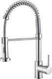 Cobbe Kitchen Tap, Spring Tap Kitchen with Pull Down Sprayer Shower, 2 Spray Modes High Arc Single Lever Low Pressure Sink Mixer Tap (Chrome)