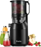 Cold Press Juicer, Fretta Slow Masticating Machines with 135mm&1.8L Chute, Fit Whole Fruits & Vegetables, Easy Clean,Self Feeding Juicer with High Juice Yield,PCTG BPA-Free, 250W (Black)