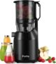 Cold Press Juicer, Fretta Slow Masticating Machines with 135mm&1.8L Chute, Fit Whole Fruits & Vegetables, Easy Clean,Self Feeding Juicer with High Juice Yield,PCTG BPA-Free, 250W (Black)