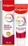 Colgate Total Active Prevention Decay Erosion Defence Toothpaste 75ml, 3X More Effective At Fighting a Root Cause of Many Oral Health Problems, 24h Antibacterial Protection, Clinically Proven