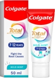 Colgate Total Kids 7-12 Years Mild Mint Toothpaste 50ml – for new Permanent Teeth – Fights Root Causes² of Many Oral Health Problems – Sugar Acid Protection³ – Suitable for Braces