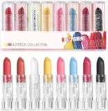 Colour Lipstick Set 8Pcs Matte Lipstick Long Lasting Waterproof Lip Gloss Lip Stain 8Colours Matte Face Body Paint Stick Mini Matte Liquid Lipstick Set for Party,Masquerade,Cosplay,Halloween Makeup