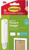 Command 17040 Sawtooth Picture Hanger Kit with Adhesive Strips 75 mm x 25 mm, White, Pack of 1