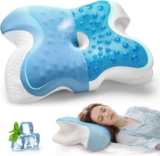 Cooling Gel Memory Foam Pillow Orthopedic Cervical Support for Side, Back & Stomach Sleepers, Two Heights Available, Washable Cover, Ergonomic Design
